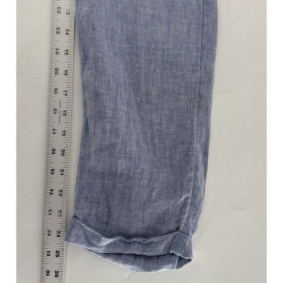 Rachel Roy 100% Linen‎ Pants Pull On Cuff Hem Cropped Sz XS Beach Coastal Boho - Picture 8 of 8